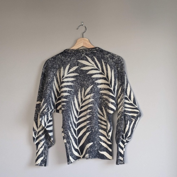 Fantastic vintage sequin cream and grey sweater alpaca-blend - Picture 4 of 8